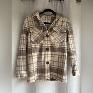 Jason Maxwell Beige/Brown Plaid Jacket Size Small